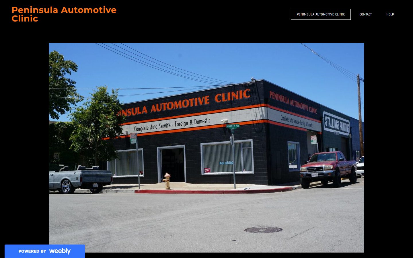 The current pacsanmateo.com homepage with a website-builder badge in the corner